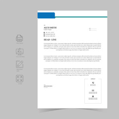 Clean and professional corporate company business letterhead template design