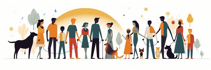 Famille et relations (moments partagés, portraits de famille), vector, flat design, illustration et background.