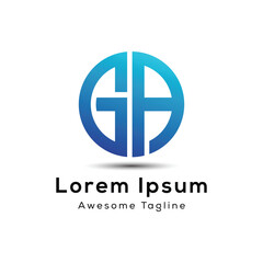 letter ga round shape logo design element