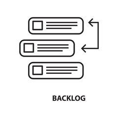 Backlog vector icon, Backlog icon for computer and mobile. liner flat trendy style illustration on white background..eps