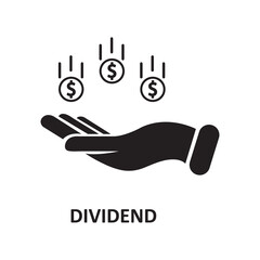Dividend icon. Creative element, dollar on hand flat trendy style illustration on white background..eps