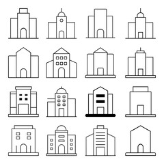 Set of Building icon. Pictogram vector design.