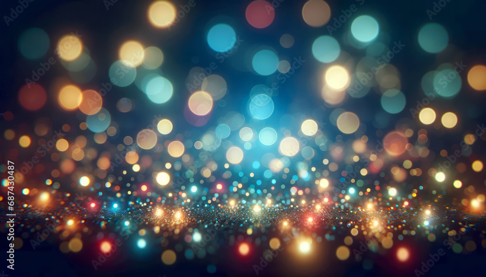 Aufkleber glistening bokeh lights creating a festive holiday pattern, new year celebration theme. generative a