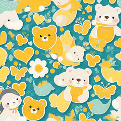 Naklejka premium seamless pattern with animals
