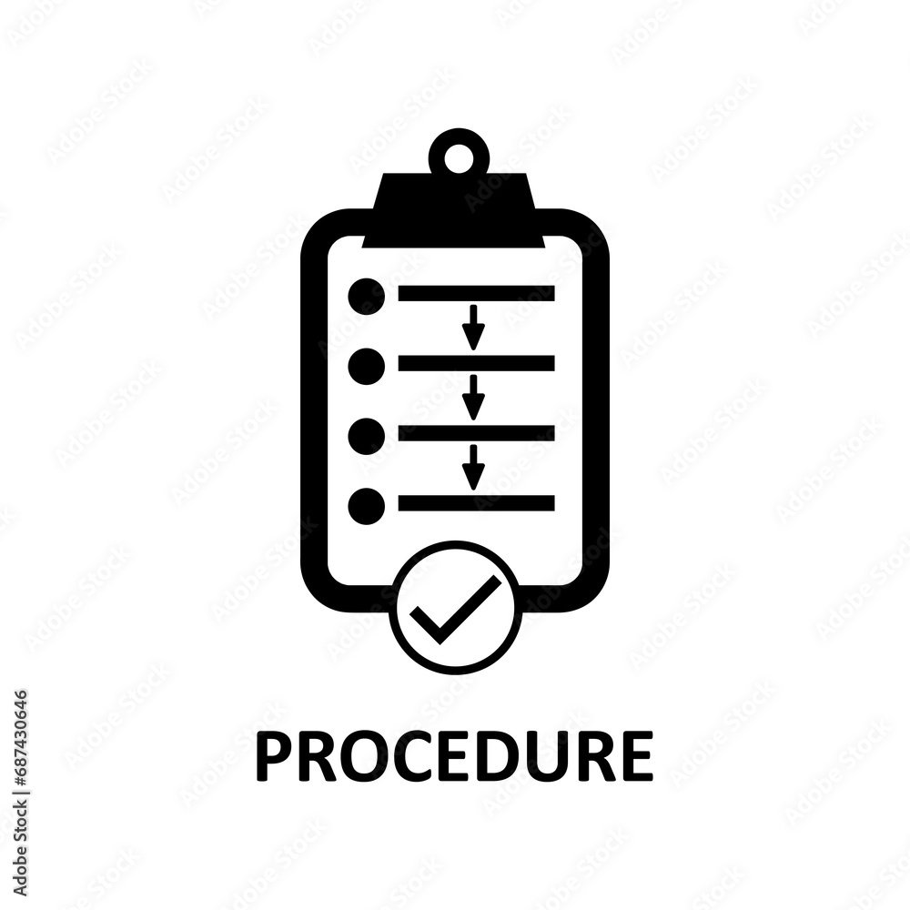Poster procedure vector icon illustration. creative sign procedure icon for computer and mobile. symbol on 