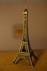 Bronze Eiffel Tower decoration in the room