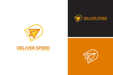 Modern deliver speed logo, fast delivery logo design