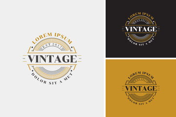 Vintage minimalist old type badge logo design template