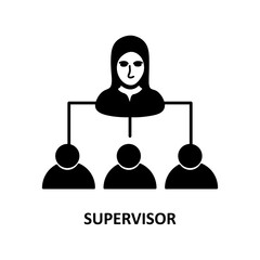 Supervisor icon. Simple element from business administration icons, Creative Supervisor symbol flat trendy style illustration on white background..eps