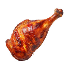 tasty grilled chicken leg isolated on transparent background,transparency  - obrazy, fototapety, plakaty
