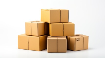 Obraz premium cardboard boxes on white background