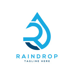 Raindrop Logo design water drop shape concept modern and simple