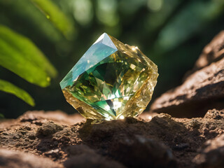 Diamond glowing background, Luxury value concept. Generative AI
