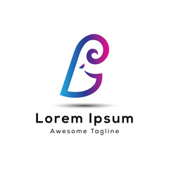 letter elephent logo design