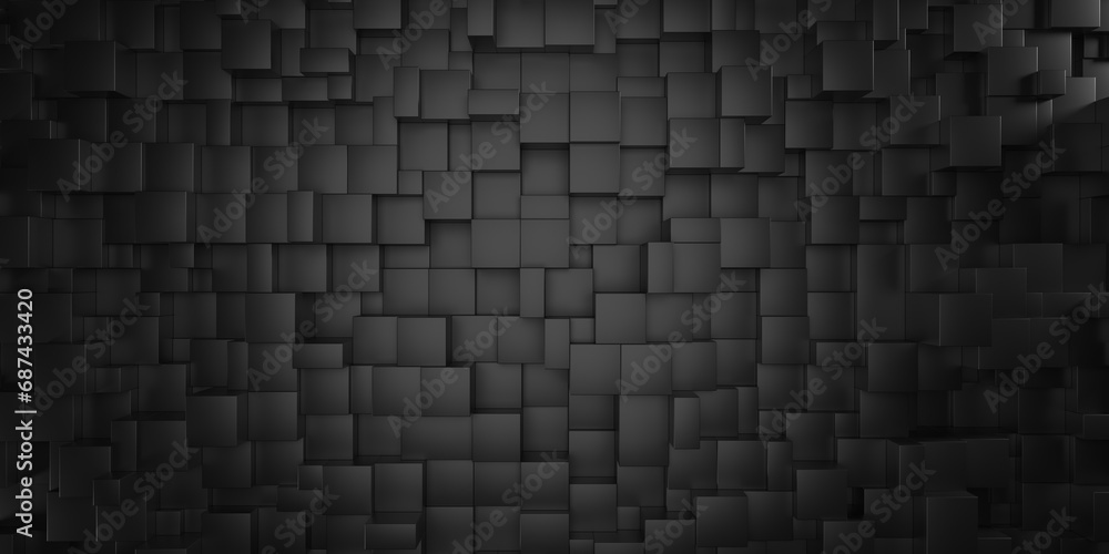 Wall mural black cube abstract texture background