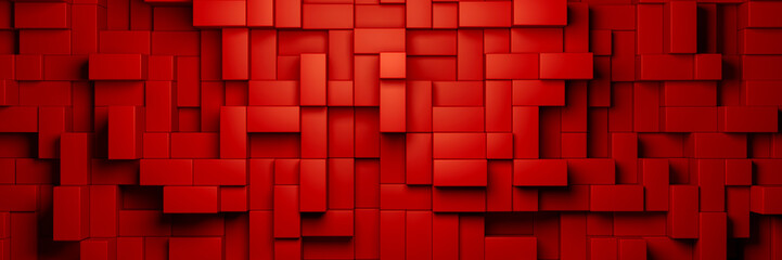 Abstract background of red cubes