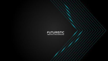 Futuristic abstract background. Glowing blue geometric lines design. Modern shiny blue arrow lines pattern. Futuristic technology concept. Horizontal banner landing page template. Vector illustration