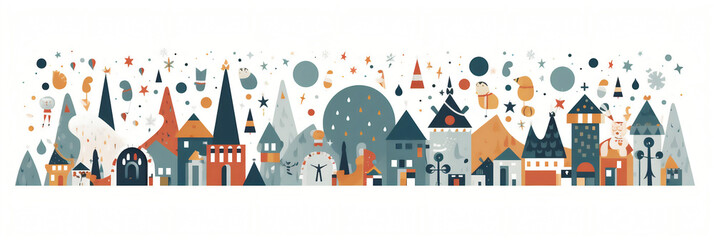 Fêtes et célébrations (Noël, anniversaires, mariages), vector, flat design, illustration et background.