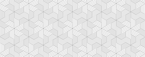 Deurstickers 幾何学 抽象 六角形 ストライプ 背景 透過 © Naoki Kim
