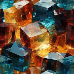 Magic crystal gemstones cartoon repeat pattern