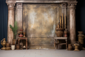 Ancient Greek studio prop backdrop - obrazy, fototapety, plakaty