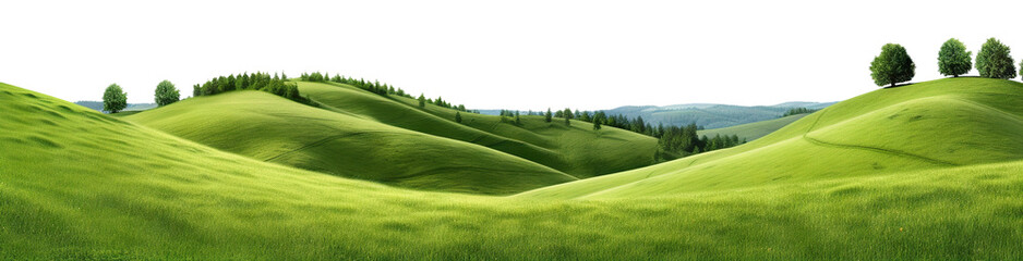 Obraz premium Picturesque green hills lanscape cut out