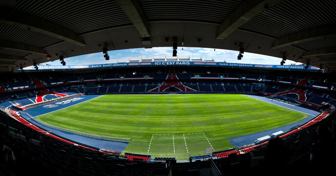 Panoramic view at Parc des Princes arena. Paris, France