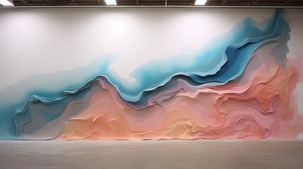 Epoxy wall textures resembling an otherworldly landscape of colors and forms.