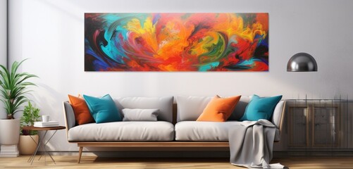 Harmonious blend of vibrant colors in an abstract epoxy wall creation, captured in stunning HD detail.