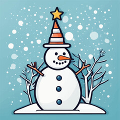 "Charming vector snowman design, a delightful and festive addition perfect for winter-themed creations and holiday projects. ☃️❄️"