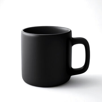 black cup isolated on white generative Ai
