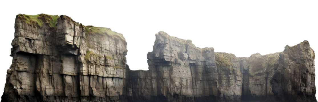 Majestic cliffs with rugged edges, cut out