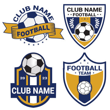 Football Badge Logo Design Templates. Vector illustration	