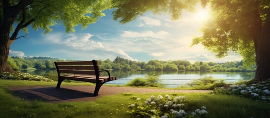 Beautiful open park with scenic view - Powered by Adobe