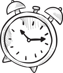 alarm clock handdrawn illustration