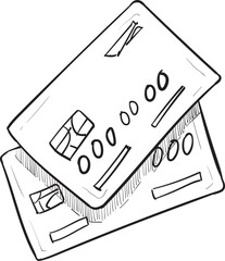 debit card handdrawn illustration