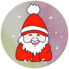 Sticker with Santa Claus for christmas and new year