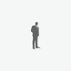 Businessman Silhouette icon sticker isolated on gray background