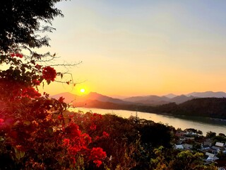 sunset in Laos