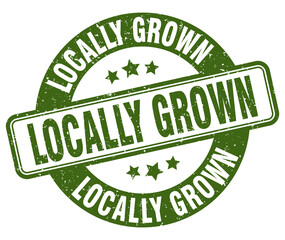 locally grown stamp. locally grown label. round grunge sign