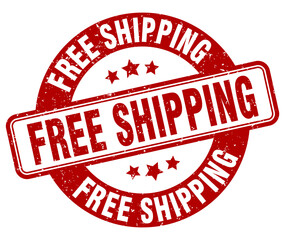 free shipping stamp. free shipping label. round grunge sign
