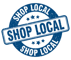 shop local stamp. shop local label. round grunge sign