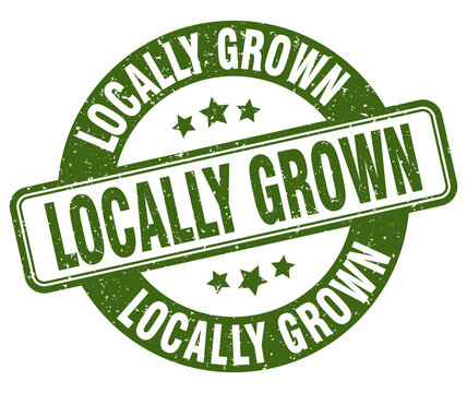 locally grown stamp. locally grown label. round grunge sign