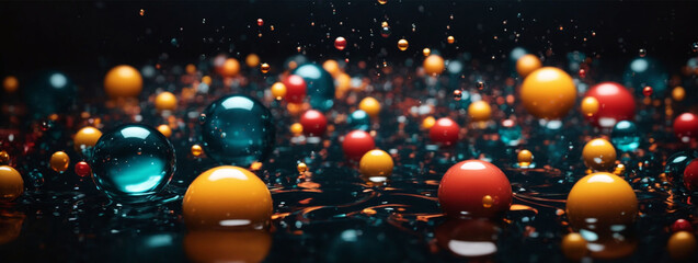 Colorful lava lamp, lava balls. Generative AI