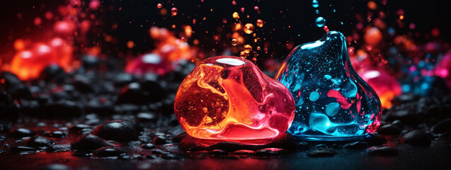 Colorful lava lamp, lava balls. Generative AI