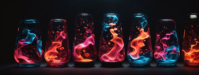Colorful lava lamp, lava balls. Generative AI