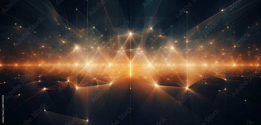 Wall mural interwoven beams of light creating an abstract web in a digital universe, capturing the essence of d