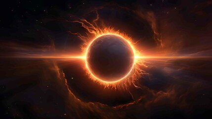 Obraz premium dramatic moment of a total solar eclipse