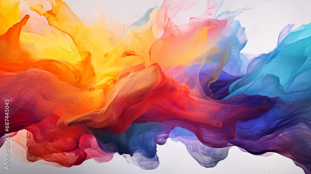 Sticker pixelated storms of color swirling in a digital hurricane, creating a mesmerizing display of abstrac