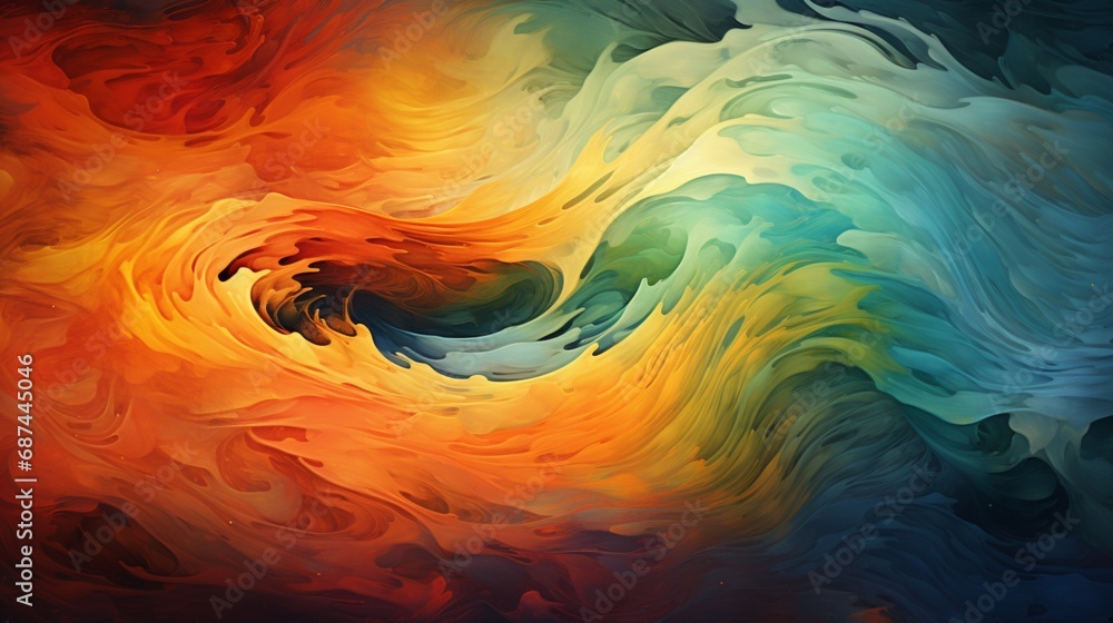 Wall mural pixelated storms of color swirling in a digital hurricane, creating a mesmerizing display of abstrac